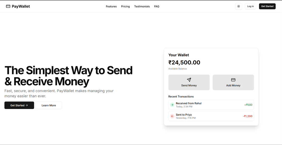 PayWallet – Peer-to-Peer Payment App